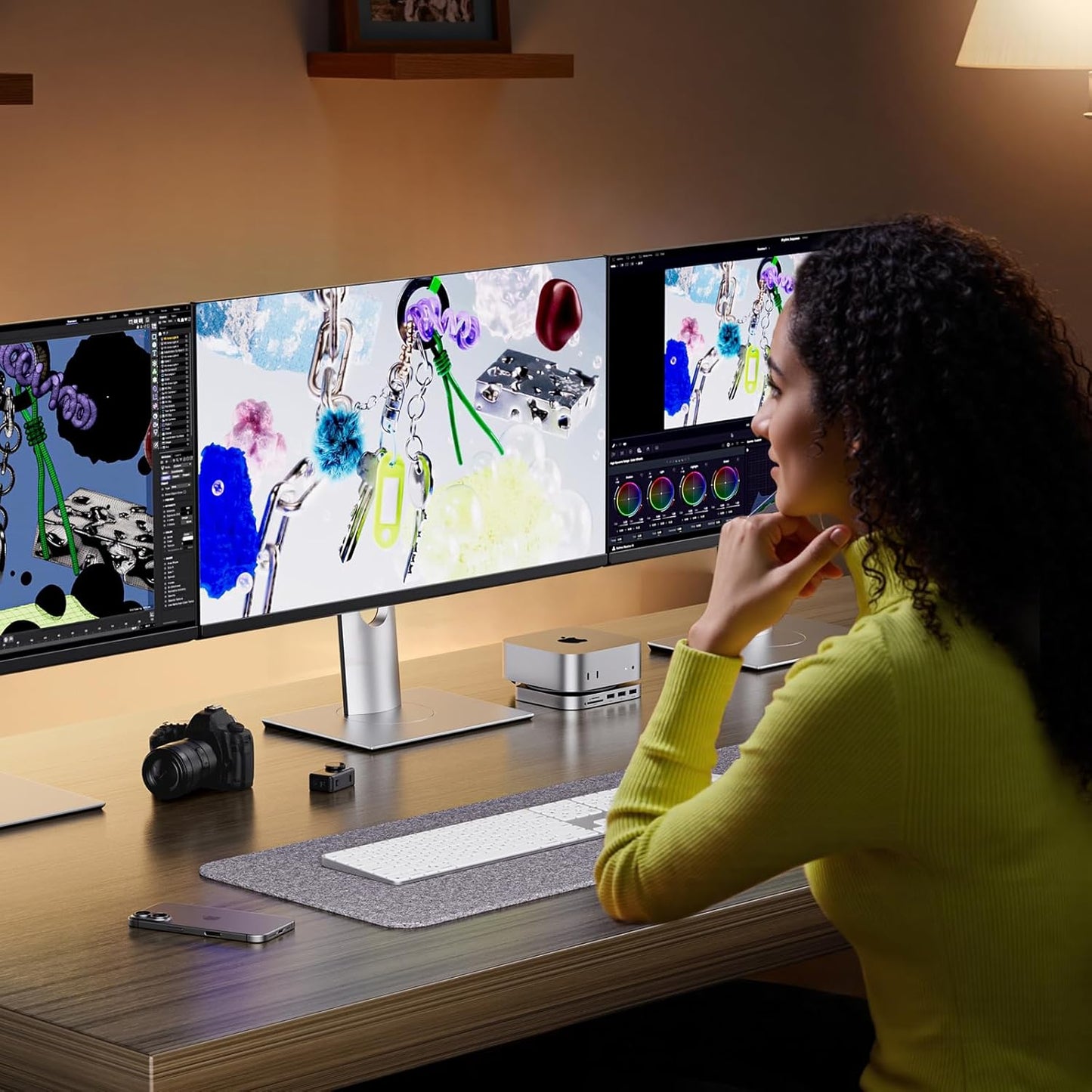 Mac Mini M4 Dock Stand with DP 4K 144Hz & HDMI 4K 60Hz, Mac Mini M4 Pro Hub with 4TB Nvme SSD Enclosure (SSD NOT Included), 3 USB a 2.0, SD/TF 3.0, 3.5Mm Audio/Mic, USB C Hub for Ma-C M-Ini 2024