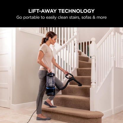 Corded Upright Vacuum Cleaner 1.1L with Lift-Away Technology, LED Headlights, Anti-Allergen, 8M Cord, 750W, Crevice, Multi-Surface Tools, Blue/Black, NV602UK