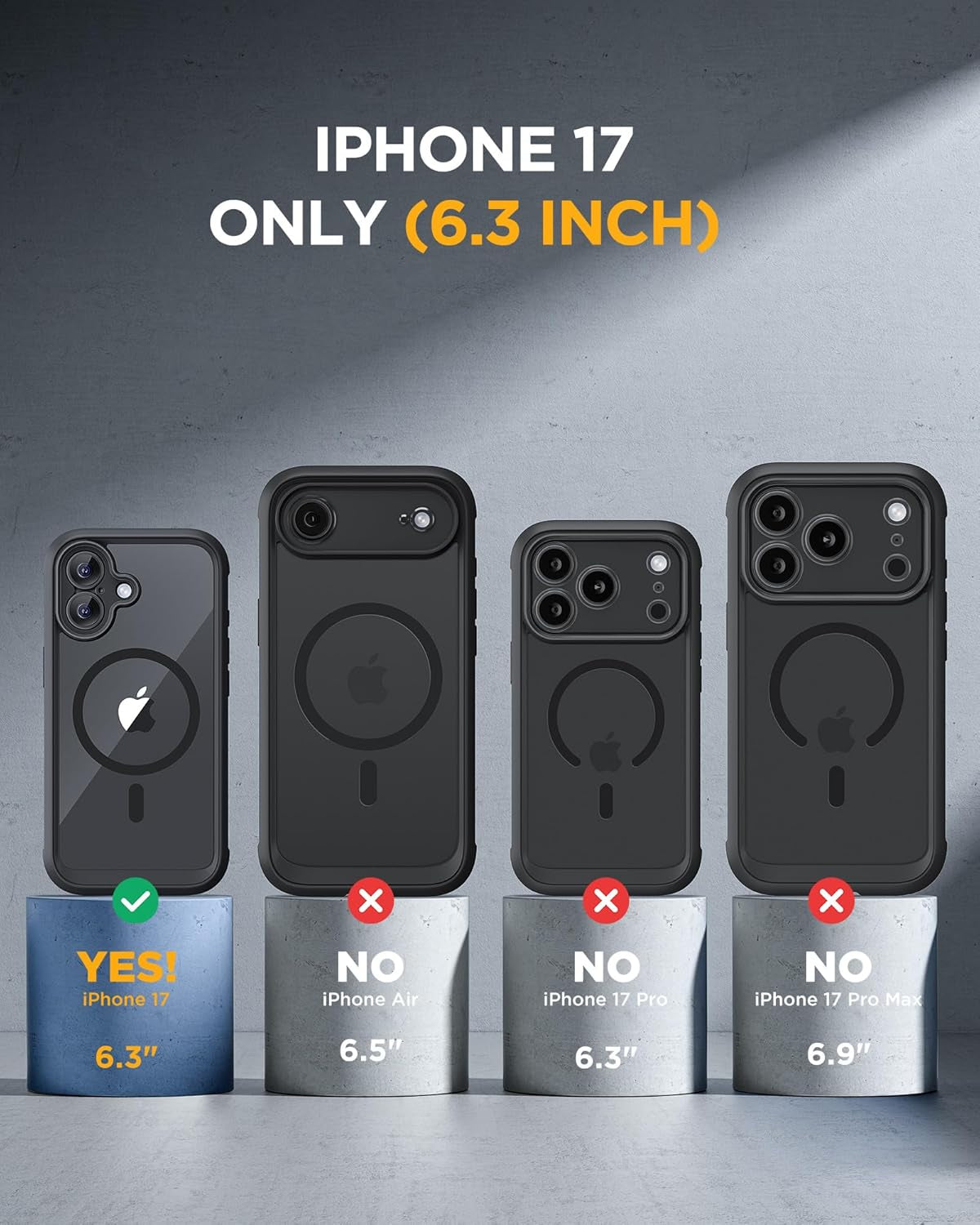 Magnetic Case for Iphone 17 Case, [Bubble Free] Built-In Glass Screen Protector+ [New Camera Control Button], Full Body Bumper Compatible with Magsafe, Drop Proof 17 Cover,6.3-Inch (Black)