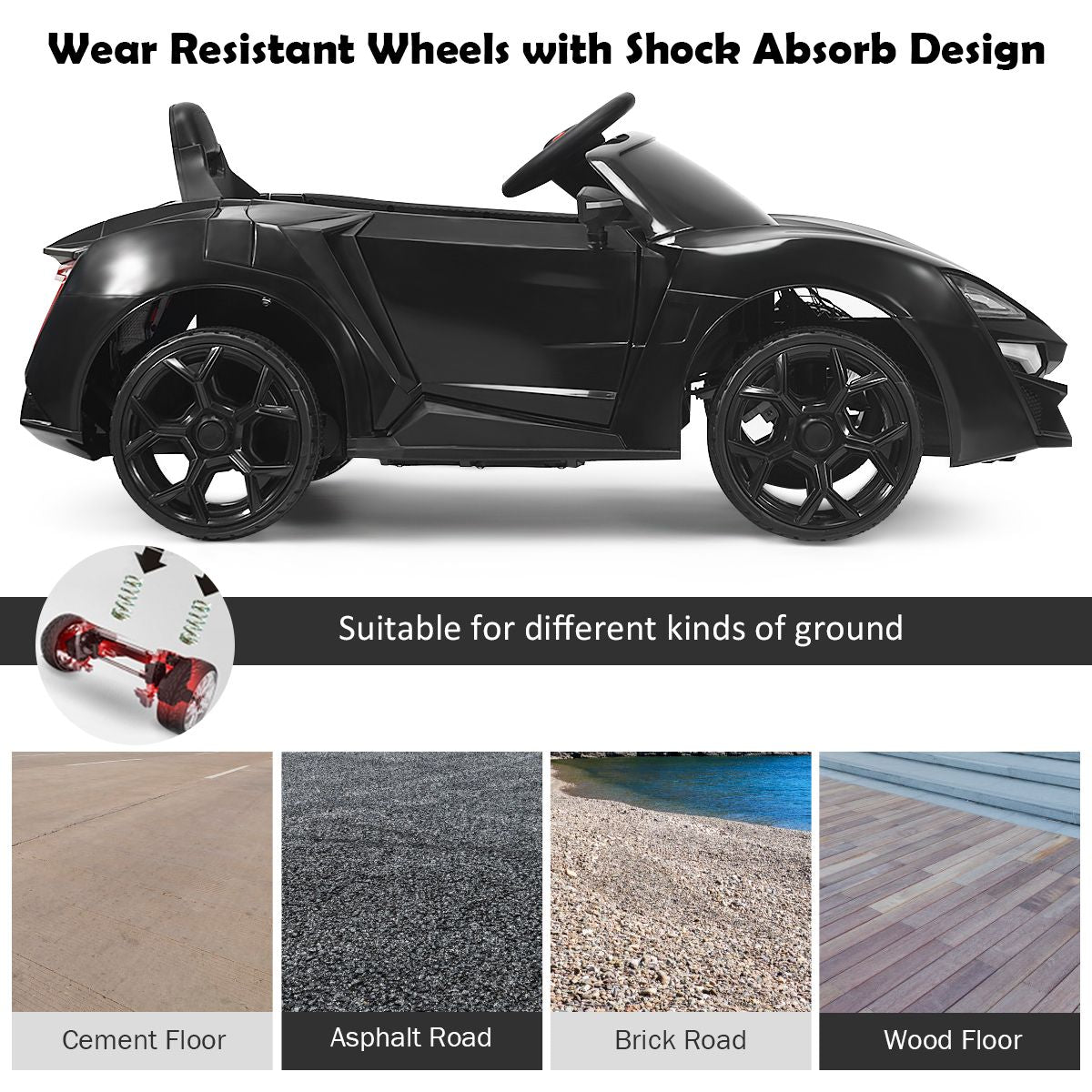 12V Electric Kids Car Wth 2.4G Remote Control and Spring Suspension