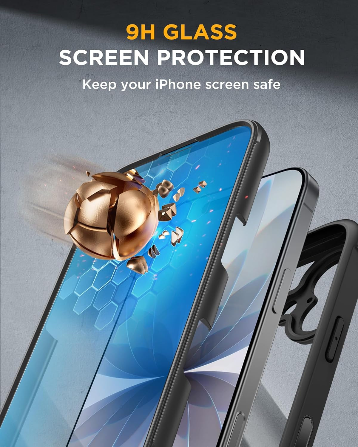 Magnetic Case for Iphone 17 Case, [Bubble Free] Built-In Glass Screen Protector+ [New Camera Control Button], Full Body Bumper Compatible with Magsafe, Drop Proof 17 Cover,6.3-Inch (Black)