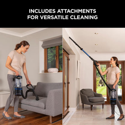 Corded Upright Vacuum Cleaner 1.1L with Lift-Away Technology, LED Headlights, Anti-Allergen, 8M Cord, 750W, Crevice, Multi-Surface Tools, Blue/Black, NV602UK