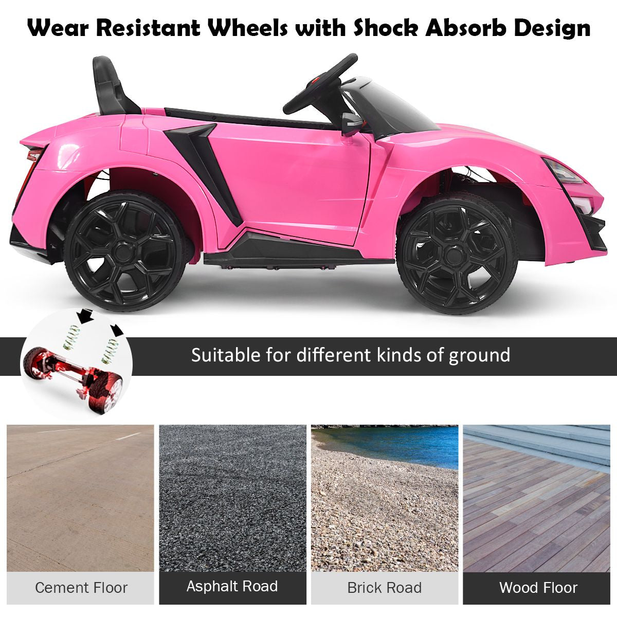 12V Electric Kids Car Wth 2.4G Remote Control and Spring Suspension