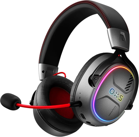 Storm G2 Wireless Gaming Headset, 7.1 Virtual Surround Sound, 3 EQ Modes, 2.4Ghz Low Latency, 50Mm Driver, 40H Playtime, RGB Light,Bluetooth 5.3, Compatible with PC, Console, Mobile, Black