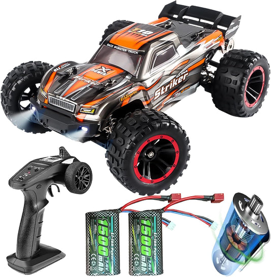 Brushless RC Cars, 75KM/H High Speed Remote Control Car, 4WD 1:14 Scale All Terrain off Road Monster Truck, 2.4 Ghz Racing Car Waterproof 2 Battery 50 Min Car Toy for Kids and Adults