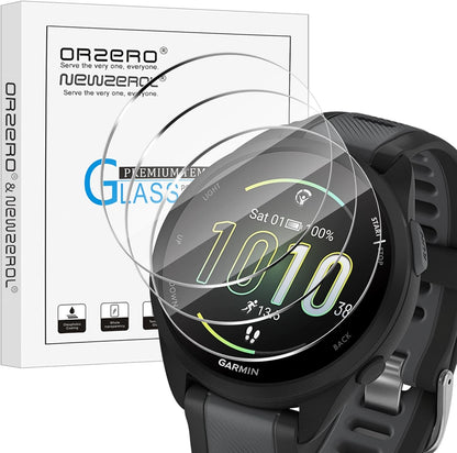 NEWZEROL 4 Packs Screen Protector for Garmin Forerunner 165/165 Music, anti Bubble Tempered Glass Protective Film Cover - Transparent